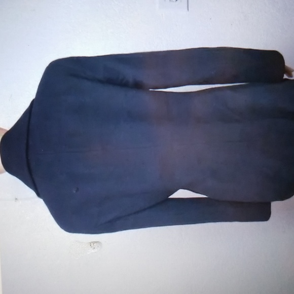 Calvin Klein SIZE 14 Black Wool CASHMERE Pea Jacket Coat - Picture 4 of 7